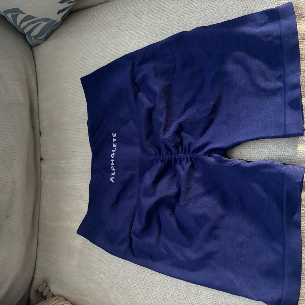 Alphalete Blue Athletic Shorts Moisture-Wicking Drawstring